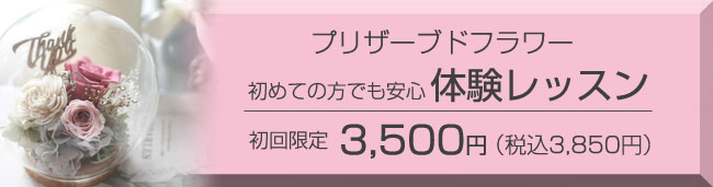 プリザーブドフラワー体験レッスン 初回限定 体験アレンジ 3,000円